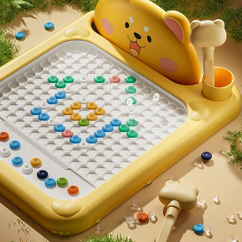 Cartoon Magnetic Drawing Board – Shiba & Bear Dot Art Toy for Kids - Image 3