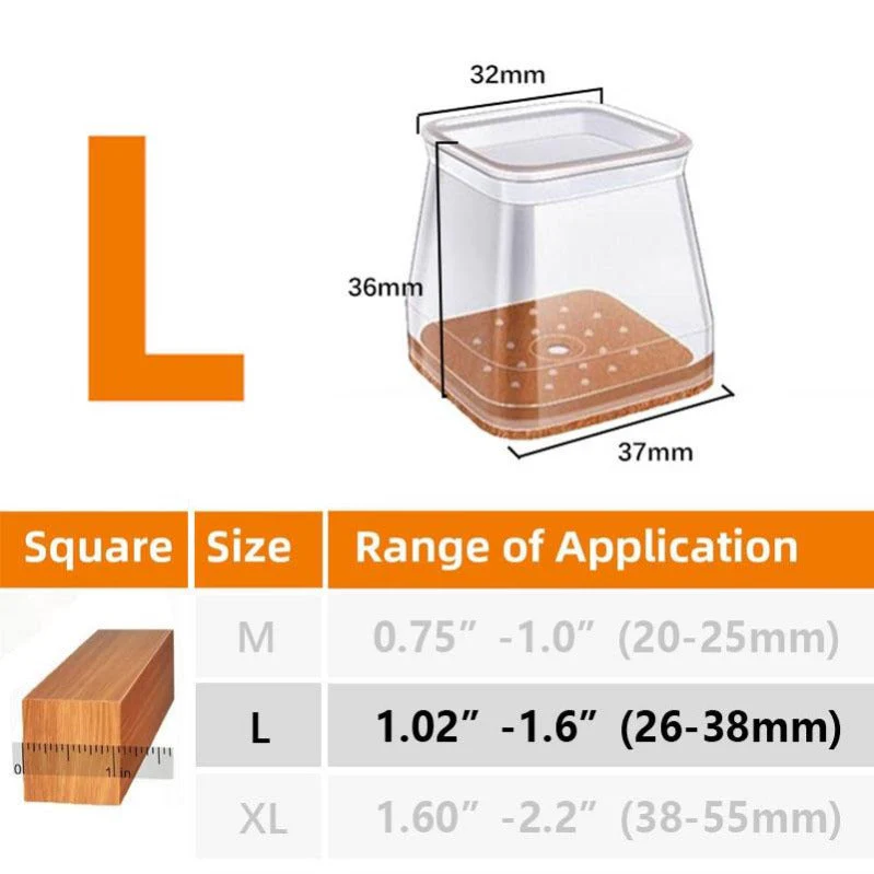Clear Silicone Chair Leg Caps with Integrated Felt Pads - Image 10