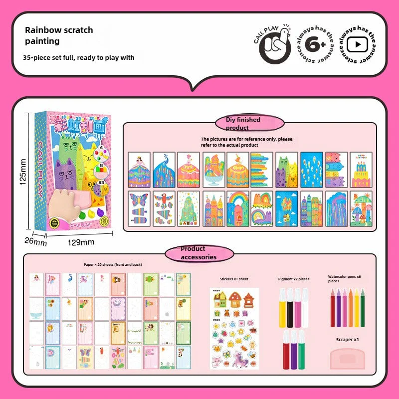 Eptchn Scratch Art Squeegee Painting Kits for Kids - Image 6