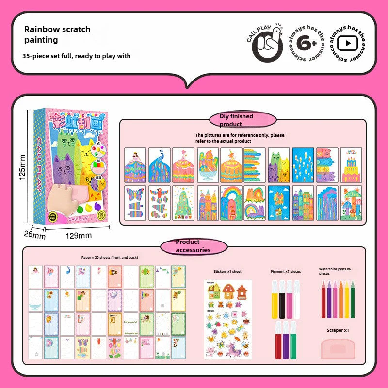 Eptchn Scratch Art Squeegee Painting Kits for Kids - Image 8