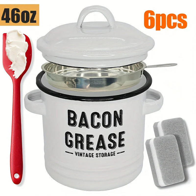 OilPot Bacon Grease Container with Strainer - Image 12