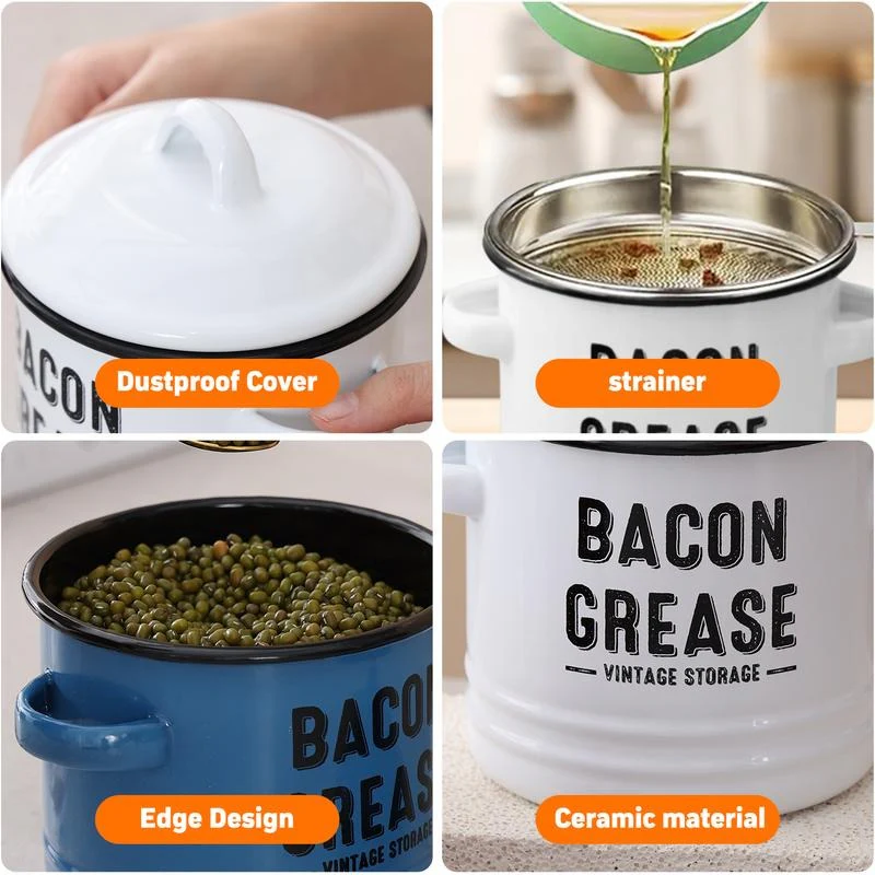 OilPot Bacon Grease Container with Strainer - Image 4