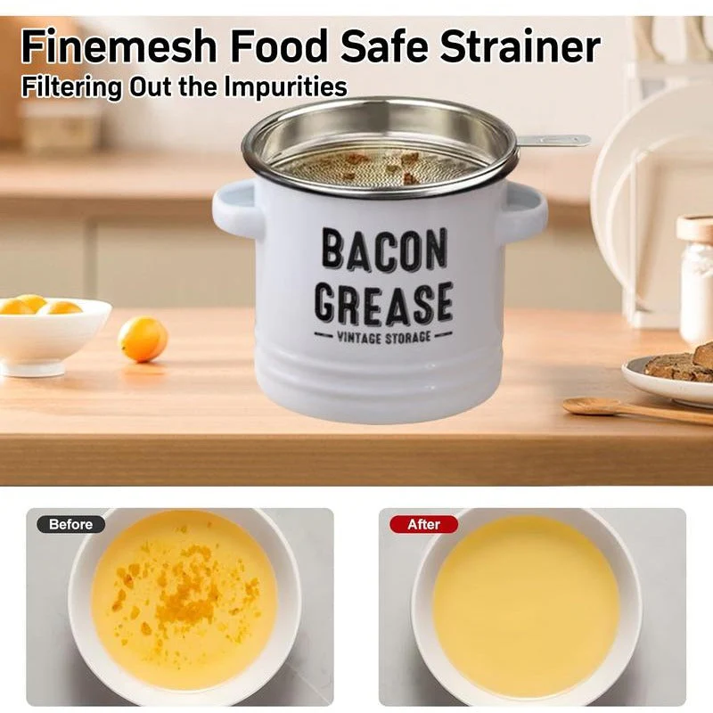 OilPot Bacon Grease Container with Strainer - Image 6