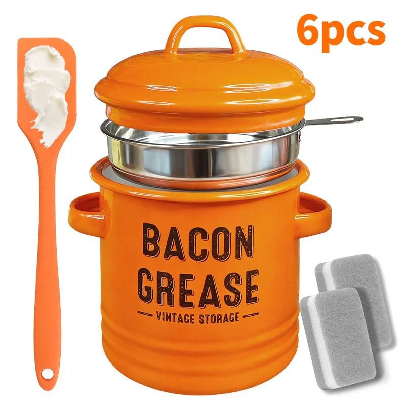Enamel Grease Container - Image 10