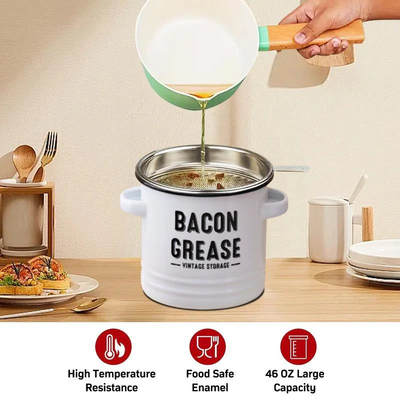 Enamel Grease Container - Image 5