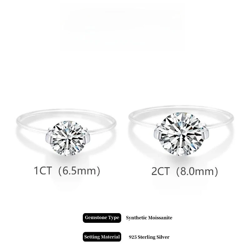 Floating Solitaire Moissanite Ring