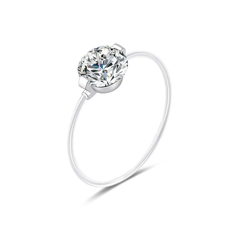 Floating Solitaire Moissanite Ring - Image 10