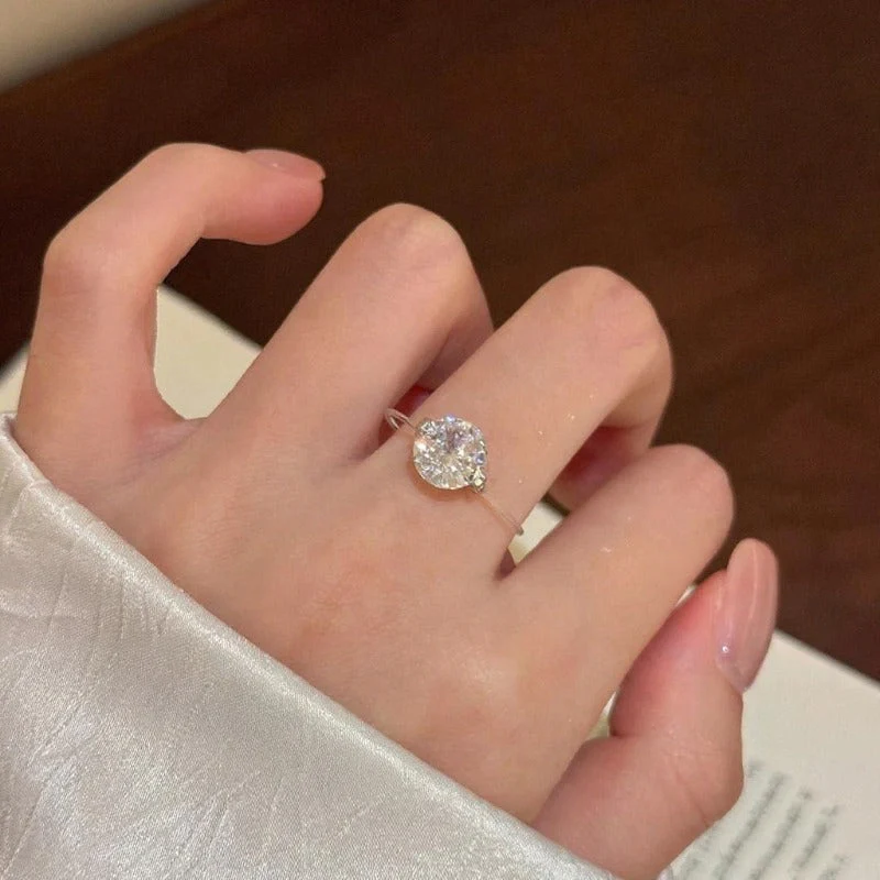 Floating Solitaire Moissanite Ring - Image 2