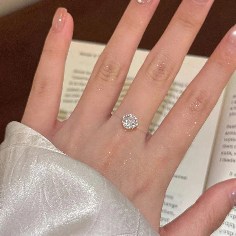 Floating Solitaire Moissanite Ring - Image 3
