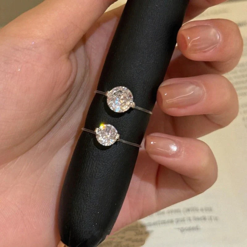 Floating Solitaire Moissanite Ring - Image 4