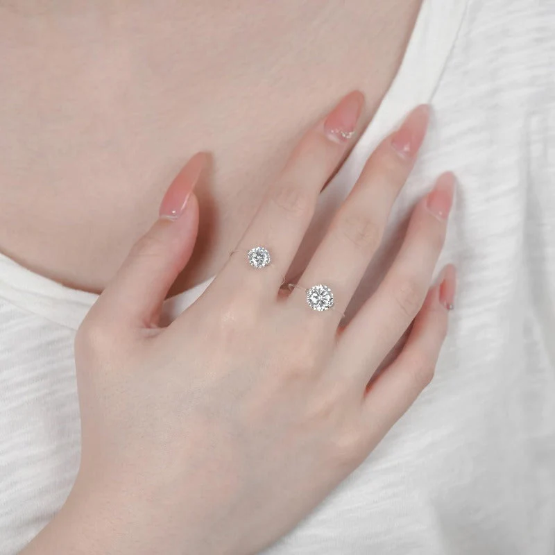 Floating Solitaire Moissanite Ring - Image 6
