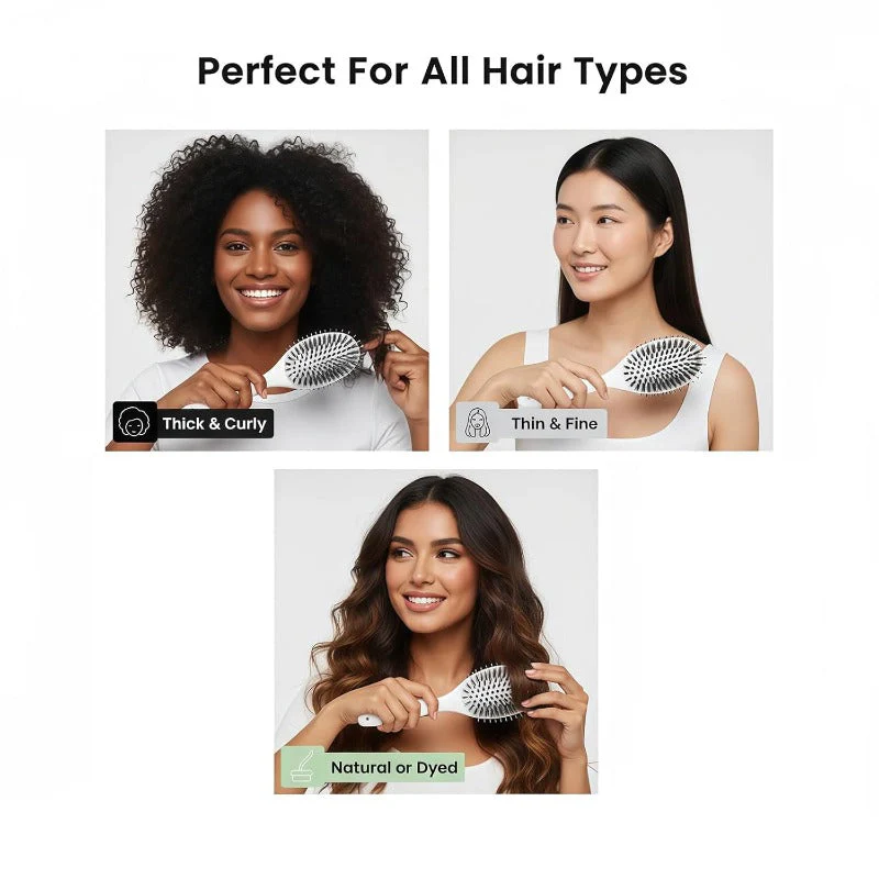 Natural Boar Bristle Hair Brush - Image 4