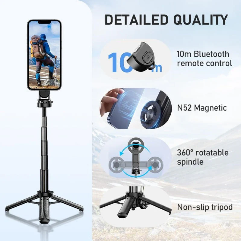 Pocket-Size MagSafe Selfie-Stick Tripod with Bluetooth Remote - Image 4