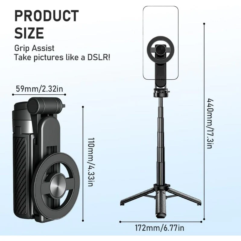 Pocket-Size MagSafe Selfie-Stick Tripod with Bluetooth Remote - Image 5