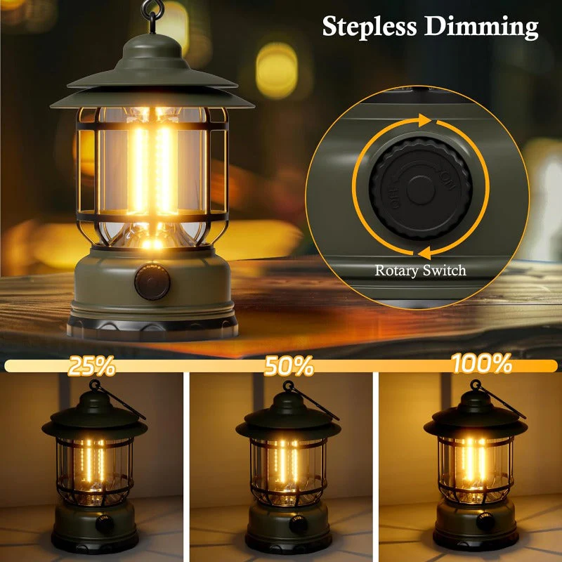 Rechargeable Retro LED Camping Lantern - Image 2