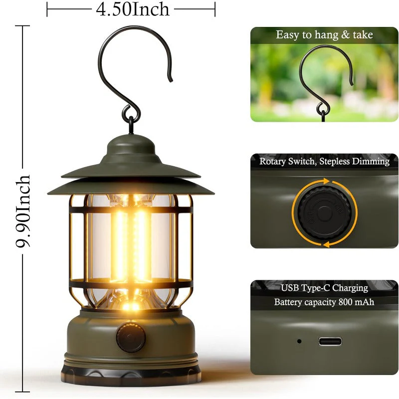 Rechargeable Retro LED Camping Lantern - Image 5