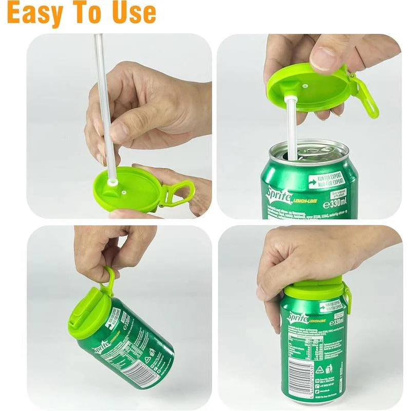 Reusable Soda Can Lids with Straw - Image 5