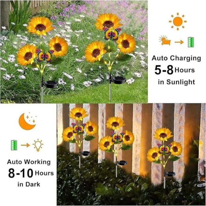Solar LED Sunflower Garden Lights - Image 3