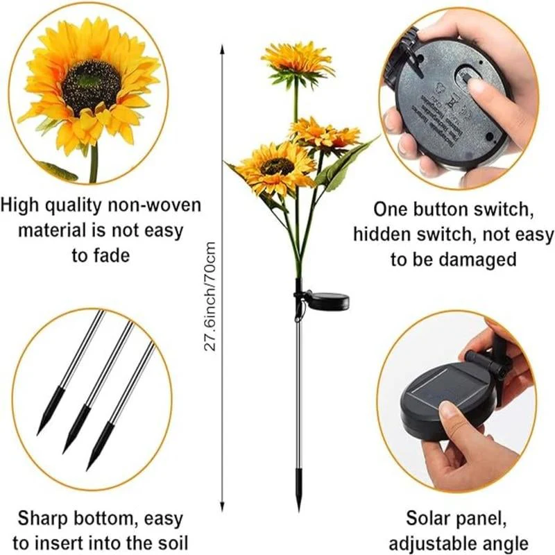 Solar LED Sunflower Garden Lights - Image 5