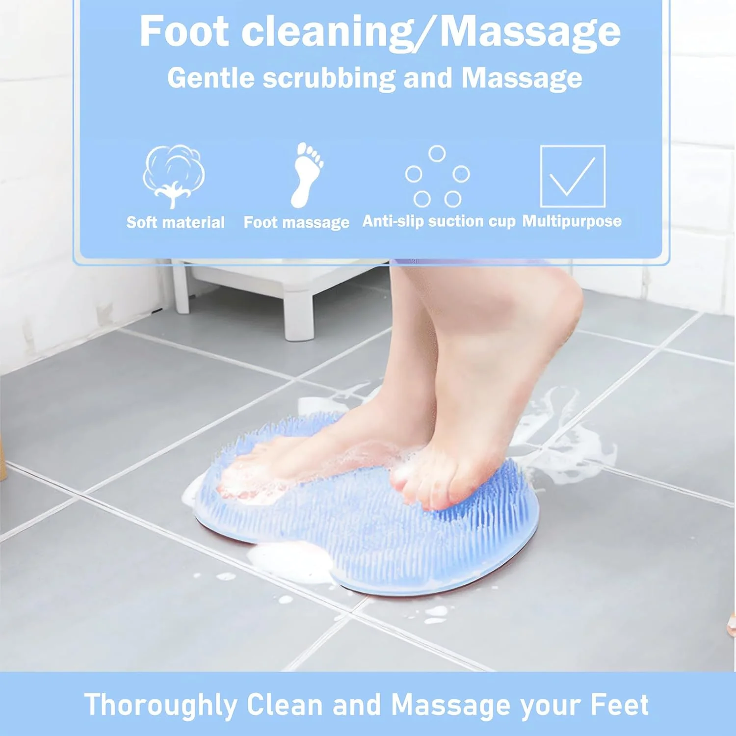 CleanFootFlex Hands-Free Silicone Foot Clean Mat - Image 2