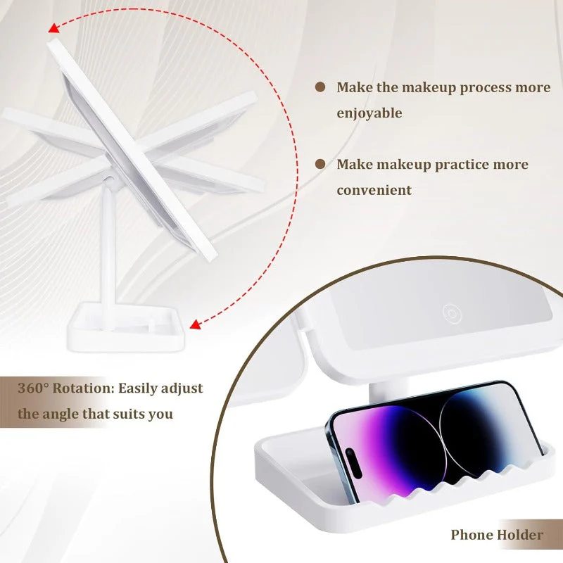 Tri-Fold LED Makeup Mirror - Image 6