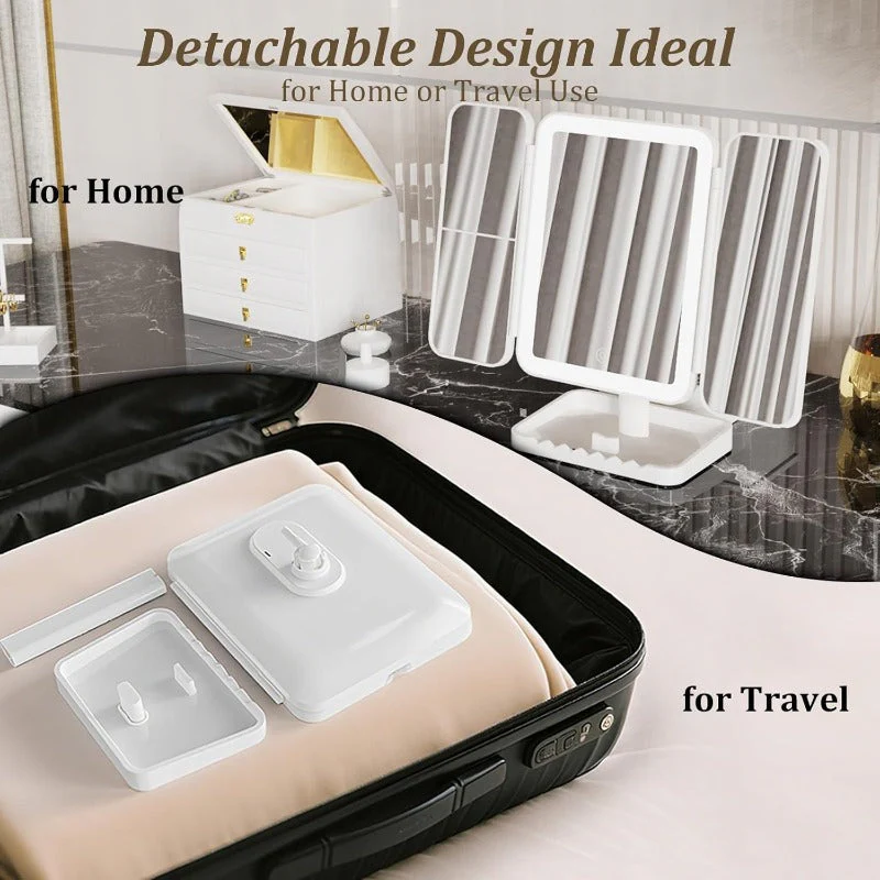 Tri-Fold LED Makeup Mirror - Image 7