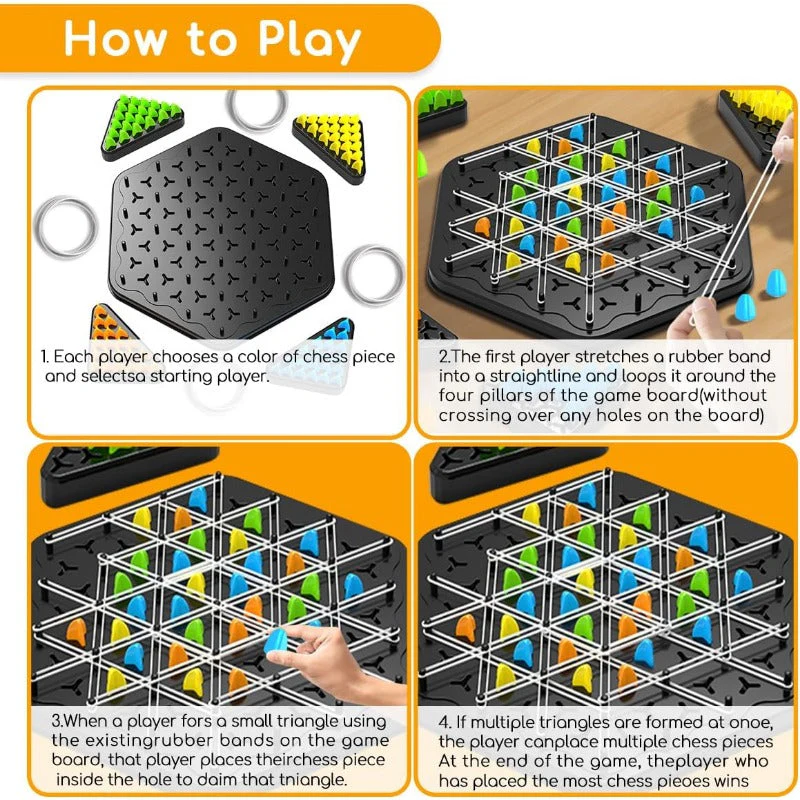 Triangle Chain Strategy Board Game – Educational Puzzle Game for Kids & Family - Image 4