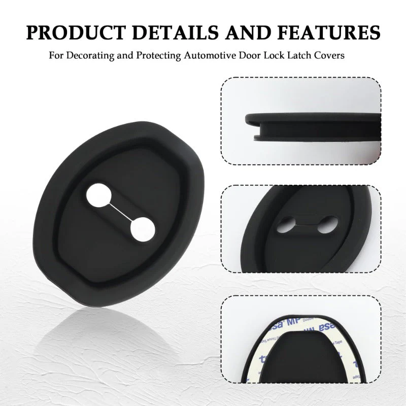 Eptchn Universal Silicone Car Door Latch Covers– 4PCS Anti-Rust Noise Dampers - Image 3