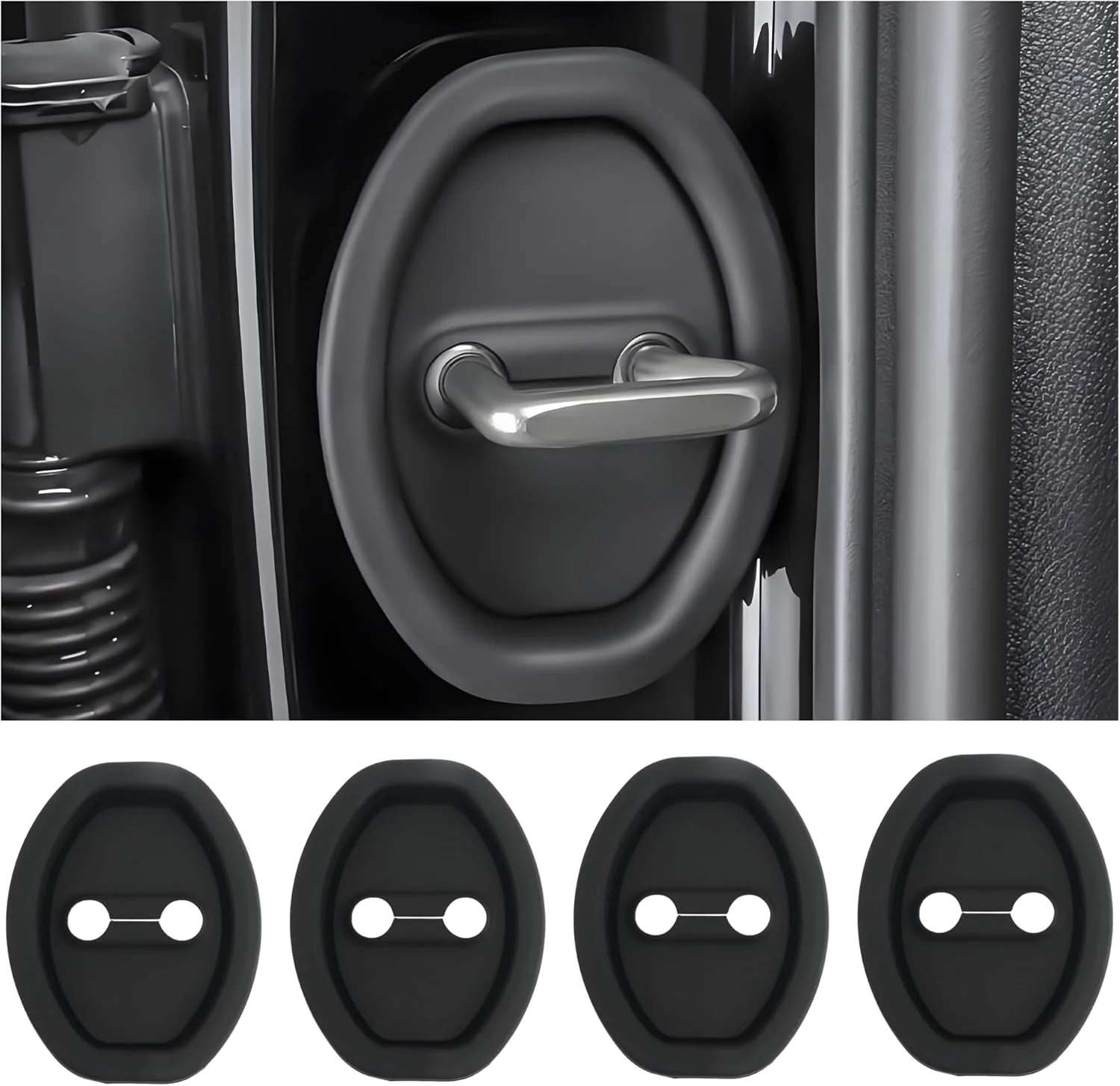 Eptchn Universal Silicone Car Door Latch Covers– 4PCS Anti-Rust Noise Dampers - Image 9