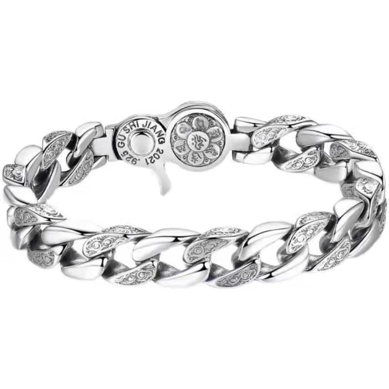 Vintage Sanskrit Cuban Link Bracelet