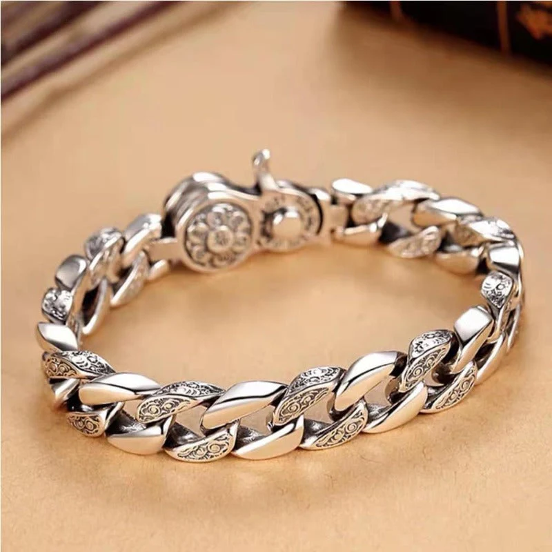 Vintage Sanskrit Cuban Link Bracelet - Image 4